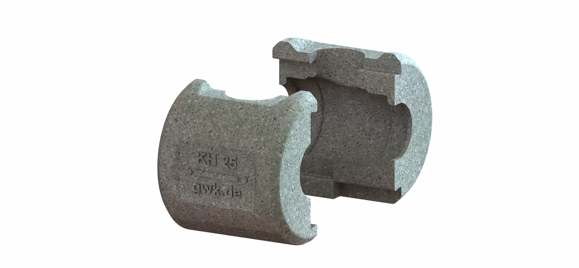 GWK Cassetta in EPP serie KH grigio argento per valvola a sfera con maniglia a T con filetto interno, guarnizione isolante, cod. 5231015002