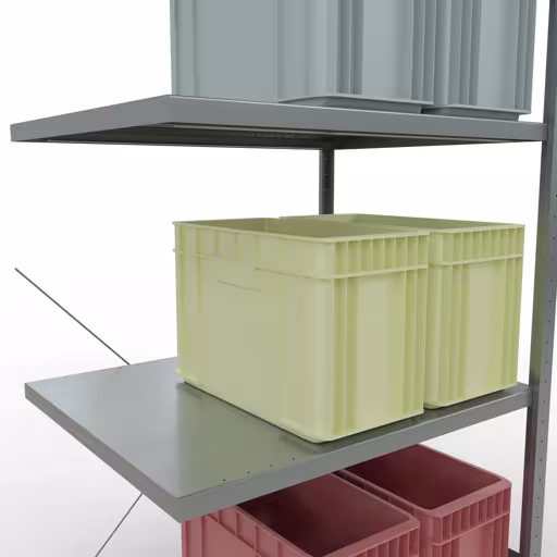 Immagine aggiuntiva dell'articolo Ripiano aggiuntivo, ripiano per ripiano, sistema a innesto MULTIplus330, 2000 x 1000 x 800 mm (AxLxP), 5 ripiani, traversa, zincato da ripiano aggiuntivo