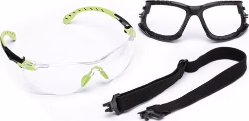 Lunettes de sécurité Solus™ lot de 1000, conformes aux normes EN 166 et EN 170, branches vertes, verres en polycarbonate transparent, marque 3M, référence 4000370073.
