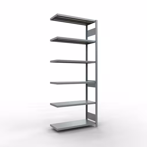 Scaffale aggiuntivo, scaffale, sistema a innesto MULTIplus330, 2500 x 1000 x 400 mm (AxLxP), 6 ripiani, barre longitudinali, zincato, ripiano aggiuntivo, articolo n. 13946-LR