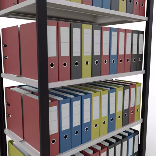 Figure n° 12 de l'article étagère de base, étagère de bureau, système enfichable MULTIplus150, 1800 x 1000 x 600 mm, 5 étagères, avec butée centrale, noir/gris clair du groupe de produits étagères de bureau de la marque Schulte Lagertechnik