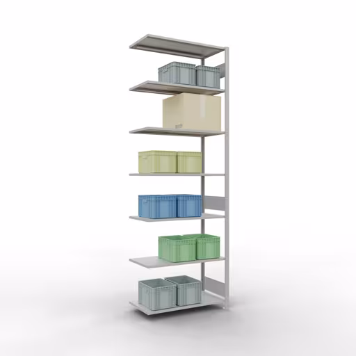 Figura n. 11 dell'articolo scaffale aggiuntivo, scaffale, sistema a innesto MULTIplus85, 3000 x 1000 x 500 mm, 7 ripiani, RAL 7035 grigio chiaro del gruppo di prodotti sistema a innesto della marca Schulte Lagertechnik
