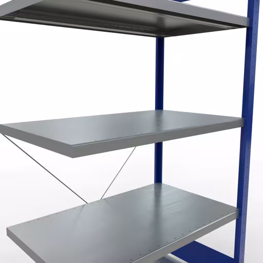Immagine del prodotto n. 7 dell'articolo ripiano aggiuntivo, sistema a innesto MULTIplus250, 2000 x 1000 x 600 mm (AxLxP), 5 ripiani, RAL 5010 blu genziana/zincato dalla gamma di prodotti del sistema a innesto di Schulte Lagertechnik