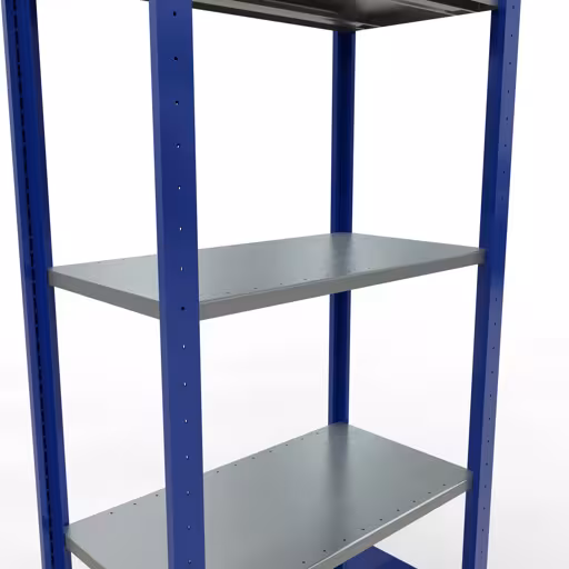 Étagère de base, étagère, système enfichable MULTIplus150, 2000 x 750 x 400 mm, 5 étagères, RAL 5010 bleu gentiane/galvanisé/galvanisé de la catégorie d'étagères de base avec le GTIN 4004514279941 Étagère de base, étagère, système enfichable MULTIplus150, 2000 x 750 x 400 mm, 5 étagères, RAL 5010 bleu gentiane/galvanisé/galvanisé de la marque Schulte Lagertechnik de la gamme de produits du système enfichable