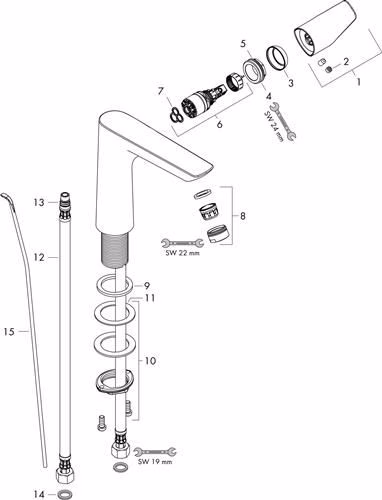 Hansgrohe Einhebel-Waschtischmischer TALIS E 150 Nennweite 15 mit Ablaufgarnitur G 1 1/4 Zoll chrom