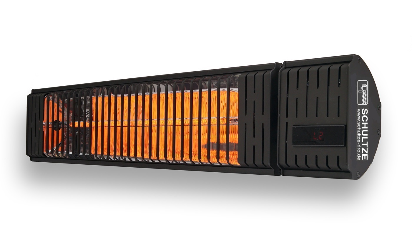 Chauffage de terrasse infrarouge avec télécommande, 2500 W, 230 V, IP55, noir, de la catégorie thermostats d'ambiance, référence IR TH2500RB