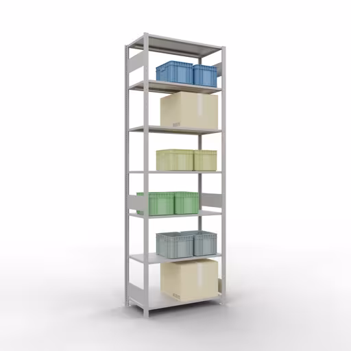 Immagine del prodotto n. 15 dell'articolo scaffale base, scaffale, sistema a innesto MULTIplus85, 3000 x 1000 x 500 mm (AxLxP), 7 ripiani, barre longitudinali, RAL 7035 grigio chiaro Figura n. 15 dell'articolo scaffale base, scaffale, sistema a innesto MULTIplus85, 3000 x 1000 x 500 mm (AxLxP), 7 ripiani, barre longitudinali, RAL 7035 grigio chiaro del gruppo di prodotti sistema a innesto della marca Schulte Lagertechnik