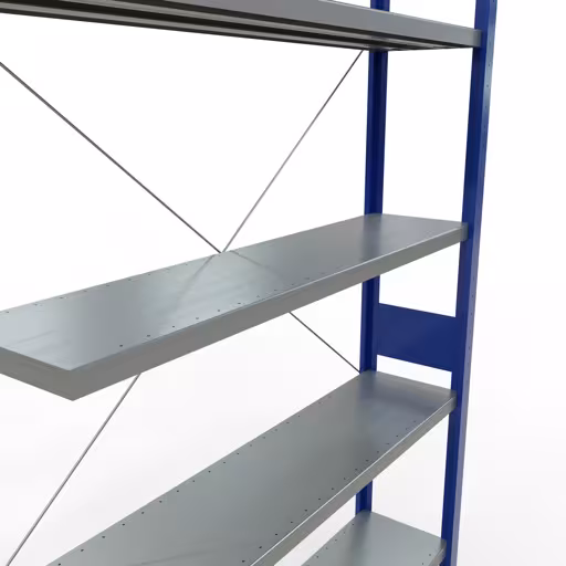 Figure n° 15 de l'article, système d'étagères MULTIplus250, système enfichable, 3000 x 1300 x 300 mm, 7 étagères, RAL 5010 bleu gentiane/galvanisé du groupe de produits système enfichable de Schulte Lagertechnik