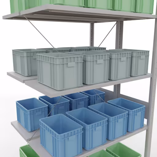 Un'altra vista dell'articolo Ripiano aggiuntivo, ripiano doppio, sistema di scaffali MULTIplus150, 3000 x 1000 x (2x800) mm (AxLxP), 2x7 ripiani, traversa, RAL 7035 grigio chiaro Un'altra vista dell'articolo Ripiano aggiuntivo, ripiano doppio, sistema di scaffali MULTIplus150, 3000 x 1000 x (2x800) mm (AxLxP), 2x7 ripiani, traversa, RAL 7035 grigio chiaro dalla categoria Scaffali