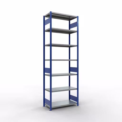 Figure n° 14 de l'article étagère de base, étagère, système enfichable MULTIplus330, 3000 x 1000 x 500 mm, 7 étagères, RAL 5010 bleu gentiane/galvanisé du groupe de produits système enfichable de Schulte Lagertechnik