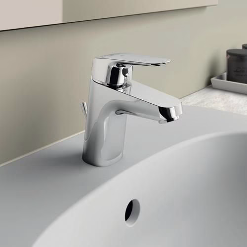 IS Ceraflex 5 l/min BlueStart miscelatore per lavabo con scarico a ribalta 101 mm proiezione cromo