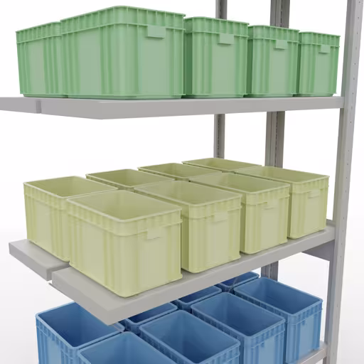 Andere Ansicht des Artikels Anbauregal, Doppelregal, Fachbodenregal Stecksystem MULTIplus250, 2500 x 1000 x (2x300) mm (HxBxT), 2x6 Fachböden, Kreuzstrebe, RAL 7035 lichtgrau Andere Ansicht des Artikels Anbauregal, Doppelregal, Fachbodenregal Stecksystem MULTIplus250, 2500 x 1000 x (2x300) mm (HxBxT), 2x6 Fachböden, Kreuzstrebe, RAL 7035 lichtgrau aus der Kategorie Fachbodenregale