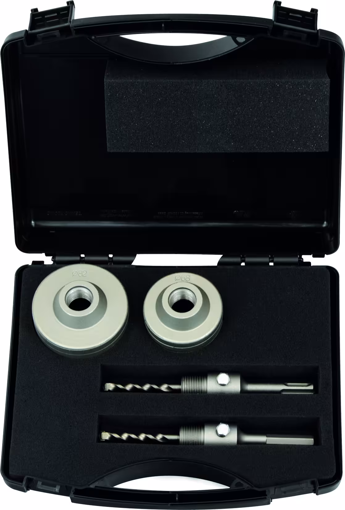 Set di punte per trapano a percussione attacco 68/82 mm. (SDS-plus / 6 taglienti) + supporto per punta centrale M22 della marca PROJAHN dalla gamma di accessori per macchine