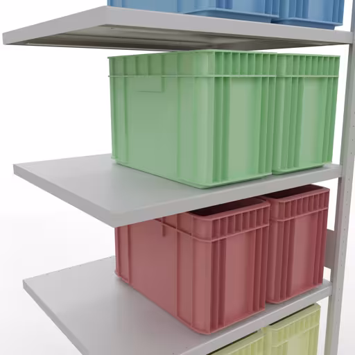 Figure n° 9 de l'article étagère complémentaire, système d'étagères enfichables MULTIplus330, 3000 x 1000 x 800 mm, 7 étagères, gris clair RAL 7035 du groupe de produits système enfichable de Schulte Lagertechnik.
