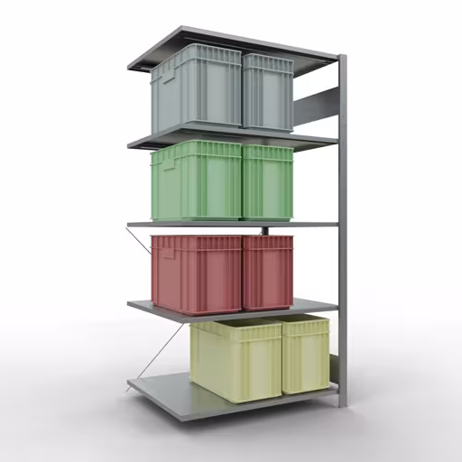 Figure n° 14 de l'article étagère complémentaire, étagère à étagères, système enfichable MULTIplus150, 2000 x 1000 x 800 mm, 5 étagères, galvanisé du groupe de produits système enfichable de la marque Schulte Lagertechnik