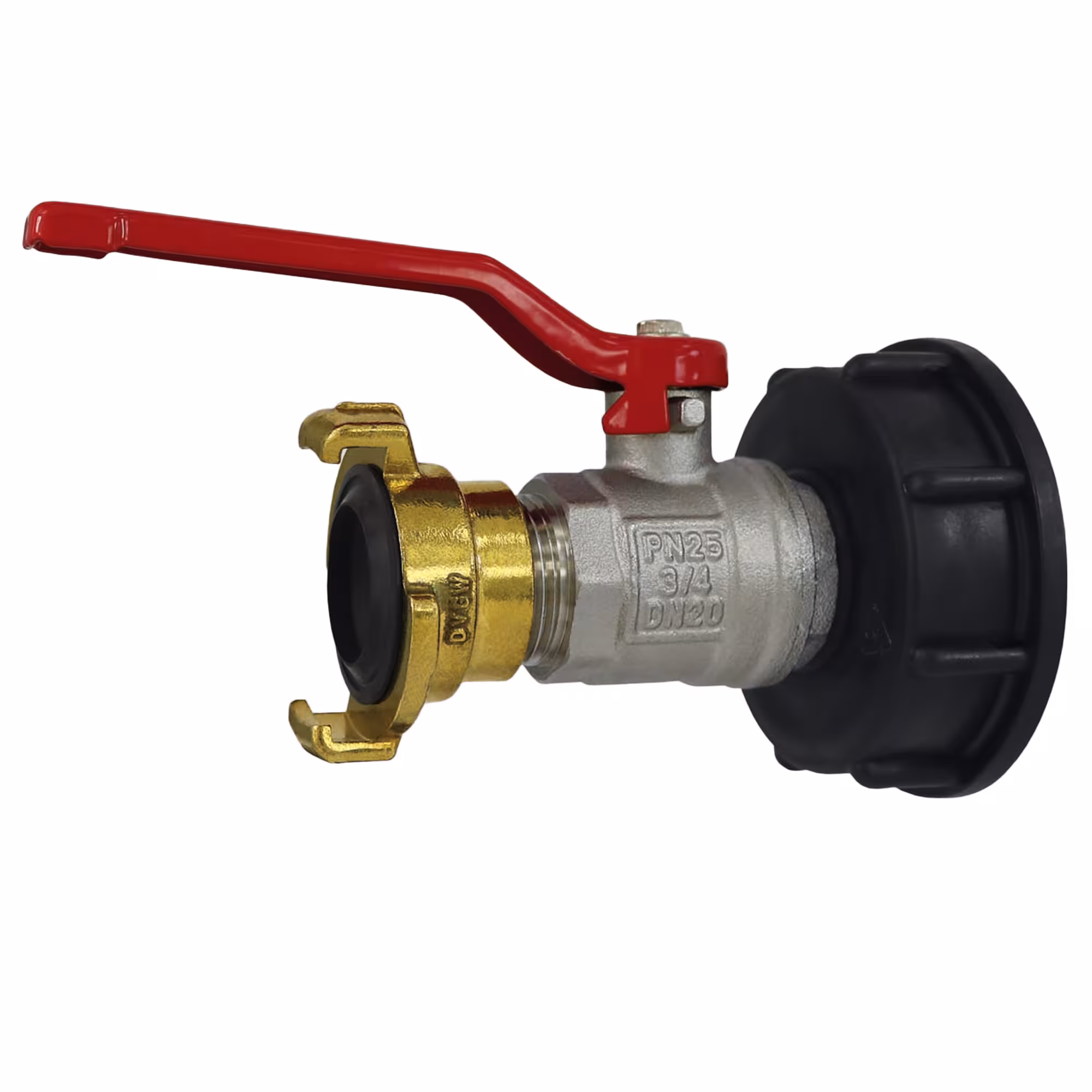 Adattatore IBC con valvola a sfera e attacco rapido MS 3/4'' della marca Puteus della gamma di prodotti da giardino