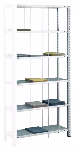 Ripiano aggiuntivo, ripiano in tondino filettato BASIC70, 2000 x 900 x 350 mm (AxLxP), 6 ripiani, RAL 7035 grigio chiaro di Schulte Lagertechnik Ripiano aggiuntivo, ripiano con barra filettata BASIC70, 2000 x 900 x 350 mm (AxLxP), 6 ripiani, RAL 7035 grigio chiaro, ripiani con barra filettata, articolo n. 30696