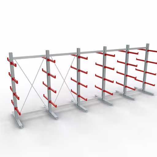 Figura n. 9 dell'articolo Scaffale completo K 3000, bifacciale, 2500 x 6500 x 600 mm, RAL 7001 / RAL 3000, 5 livelli di stoccaggio del gruppo di prodotti scaffalature cantilever della marca Schulte Lagertechnik