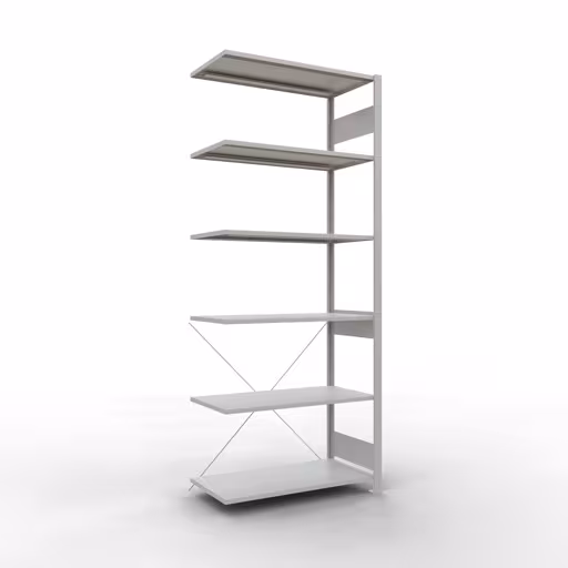 Figura n. 14 dell'articolo scaffale aggiuntivo, scaffale a scaffale, sistema a innesto MULTIplus85, 2500 x 1000 x 500 mm (AxLxP), 6 ripiani, traversa, RAL 7035 grigio chiaro dal gruppo di prodotti sistema a innesto della marca Schulte Lagertechnik