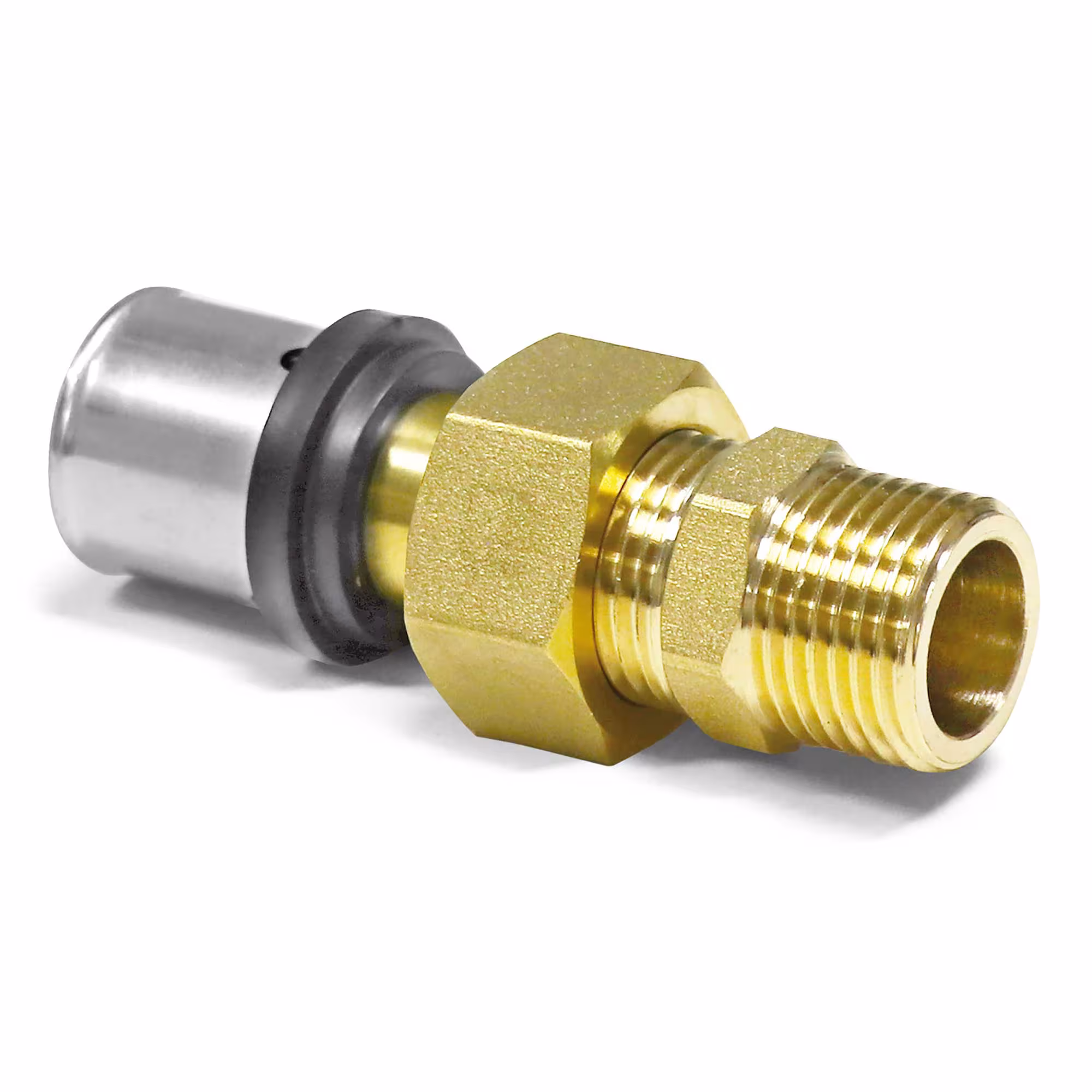 Raccordo a vite Pipetec a pressare, 2 pezzi, in tubo composito di alluminio 20 x 2 mm fino a 1/2" filettatura esterna di Pipetec Collegamento a vite di transizione a pressare con AG, raccordi a pressare, articolo n. PFV2004AG