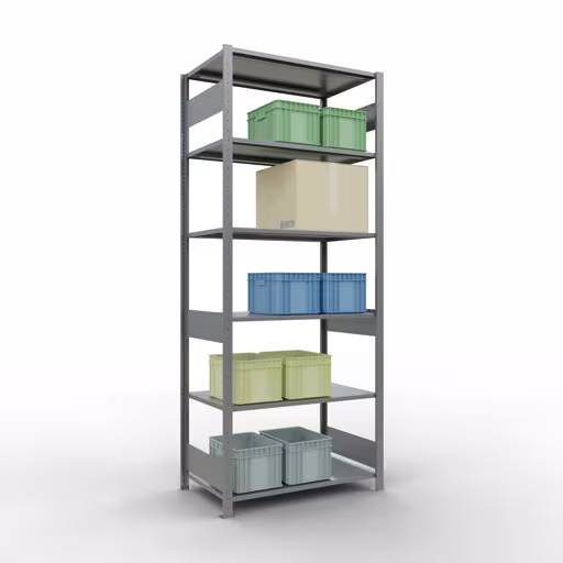 Étagère de base, étagère, système enfichable MULTIplus150, 2500 x 1000 x 600 mm, 6 étagères, galvanisée de Schulte Lagertechnik de la gamme de produits du système enfichable