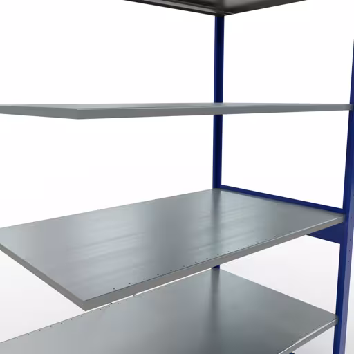 Scaffali componibili, scaffali, sistema a innesto MULTIplus150, 2500 x 1300 x 800 mm (AxLxP), 6 ripiani, traversa, RAL 5010 blu genziana/zincato della marca Schulte Lagertechnik della gamma sistemi a innesto
