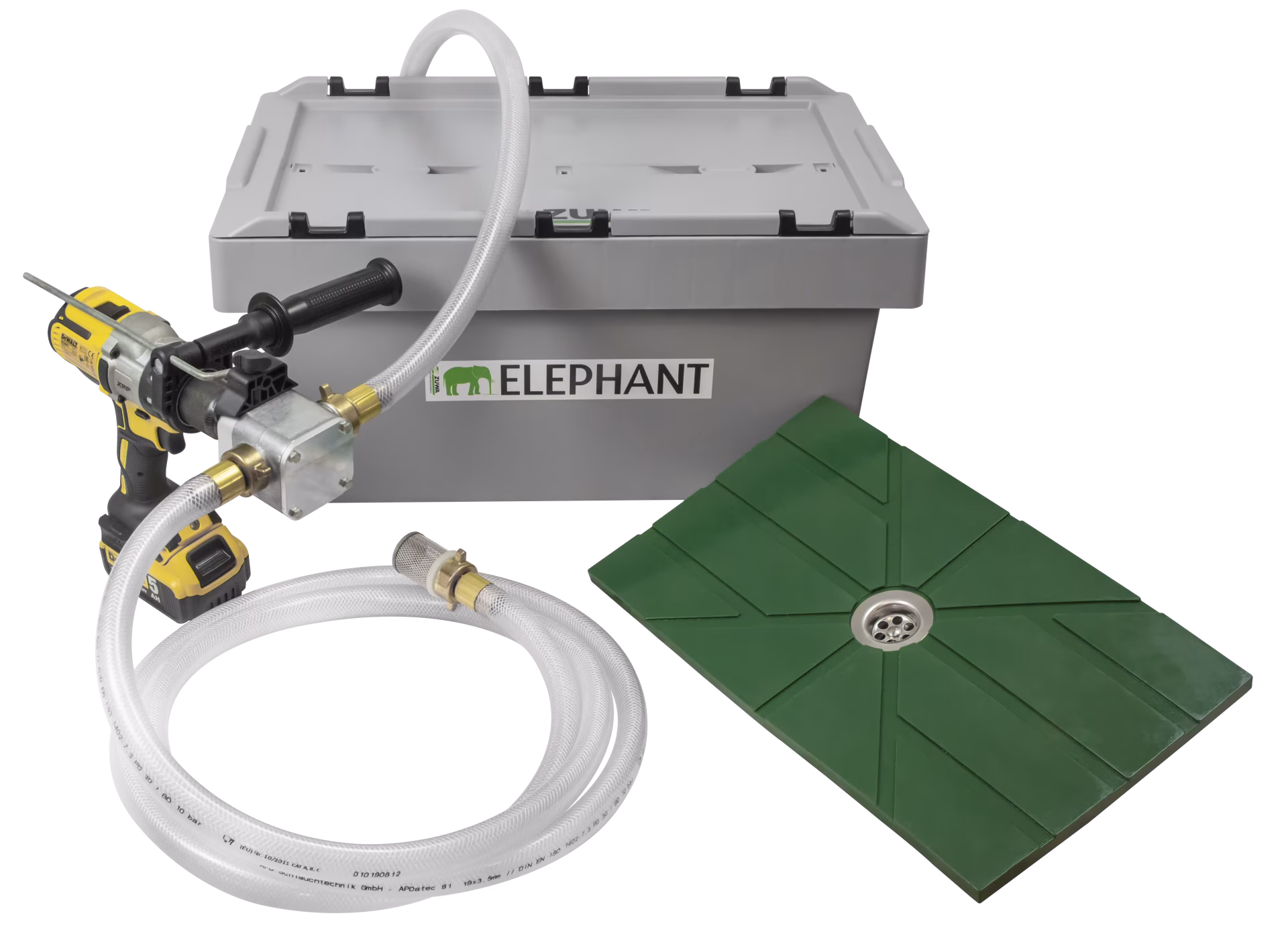 Kit d'aspiration ELEPHANT avec tapis d'aspiration plat de ZUWA de la gamme de produits de technologie de pompe