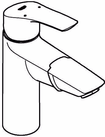 GROHE Mitigeur monocommandé pour lavabo Eurosmart 23976_3 M-Size bec extensible Push-Open garniture d'écoulement chromée