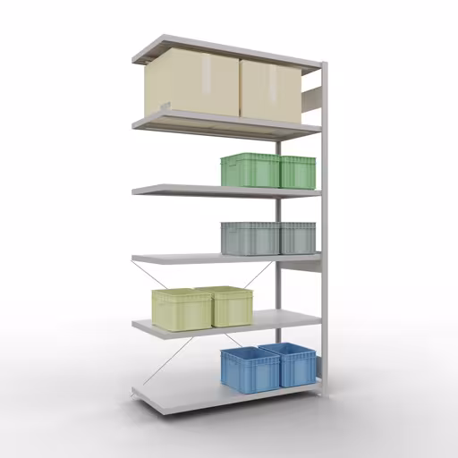 Figure n° 10 de l'article étagère supplémentaire pour système enfichable 2500x1300x600 mm, type 250 kg, gris clair du groupe de produits système enfichable de Schulte Lagertechnik