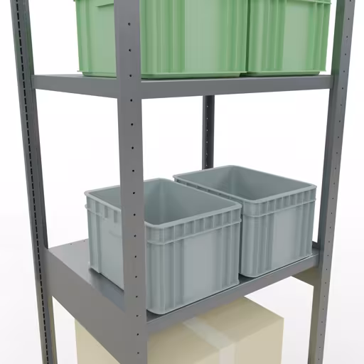 Figura n. 12 dell'articolo scaffale base, scaffale, sistema a innesto MULTIplus250, 3000 x 750 x 600 mm (AxLxP), 7 ripiani, barre longitudinali, zincato del gruppo di prodotti sistema a innesto della marca Schulte Lagertechnik
