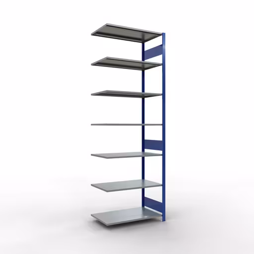Figura n. 15 dell'articolo scaffale aggiuntivo, scaffale, sistema a innesto MULTIplus85, 3000 x 1000 x 600 mm (AxLxP), 7 ripiani, barre longitudinali, RAL 5010 blu genziana del gruppo di prodotti sistema a innesto della marca Schulte Lagertechnik