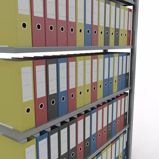Figure n° 14 de l'article, étagère de bureau, système enfichable MULTIplus85, 2000 x 1300 x 300 mm, 6 étagères, galvanisées, avec barre d'arrêt du groupe de produits étagères de bureau de la marque Schulte Lagertechnik