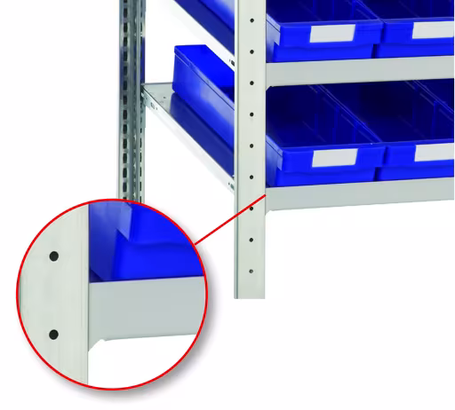Barre de longueur arrière, 750 mm, gris clair RAL 7035, pour tablettes inclinées MULTIplus85 et MULTIplus150, tablettes inclinées au sol, réf. 33415-25-S14