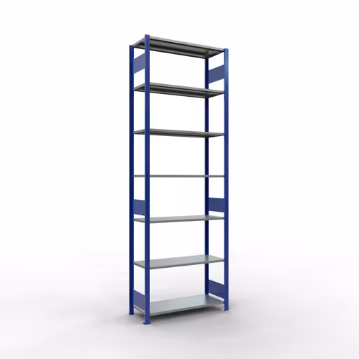 Figure n° 14 de l'article étagère de base, système d'étagères enfichables MULTIplus85, 3000 x 1000 x 400 mm, 7 étagères, RAL 5010 bleu gentiane du groupe de produits système enfichable de la marque Schulte Lagertechnik