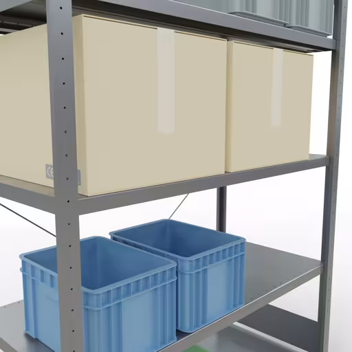 Produktbild Nr 14 des Artikels Stecksystem Grundregal 2000x1300x600 mm, Typ 250 kg, verzinkt Abbildung Nr 14 des Artikels Stecksystem Grundregal 2000x1300x600 mm, Typ 250 kg, verzinkt aus der Produktgruppe Stecksystem von der Marke Schulte Lagertechnik