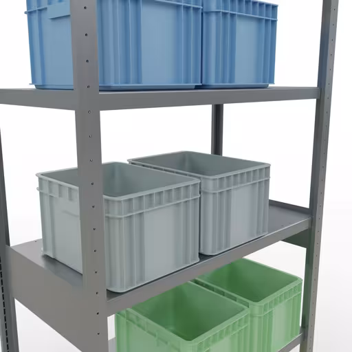 Produktbild Nr 13 des Artikels Grundregal, Fachbodenregal Stecksystem MULTIplus250, 2500 x 1000 x 500 mm (HxBxT), 6 Fachböden, Längenriegel, verzinkt Abbildung Nr 13 des Artikels Grundregal, Fachbodenregal Stecksystem MULTIplus250, 2500 x 1000 x 500 mm (HxBxT), 6 Fachböden, Längenriegel, verzinkt aus der Produktgruppe Stecksystem von der Marke Schulte Lagertechnik