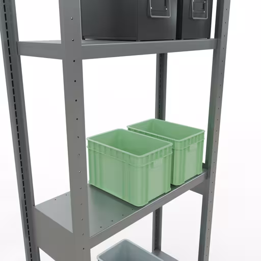 Scaffale base, scaffale, sistema a innesto MULTIplus250, 3000 x 750 x 300 mm (AxLxP), 7 ripiani, barre longitudinali, zincato della marca Schulte Lagertechnik della gamma dei sistemi a innesto