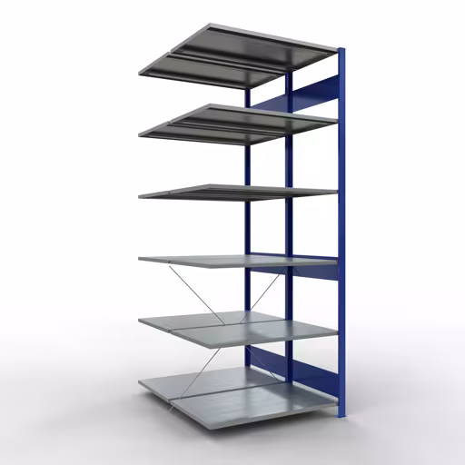 Immagine aggiuntiva dell'articolo Ripiano aggiuntivo, ripiano doppio, sistema di scaffali MULTIplus150, 2500 x 1000 x (2x600) mm (AxLxP), 2x6 ripiani, traversa, RAL 5010 blu genziana da ripiani doppi