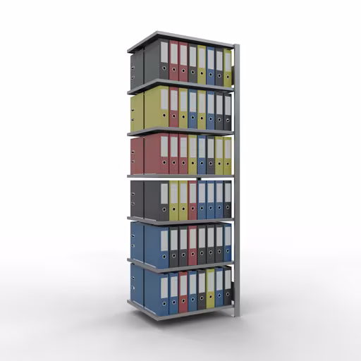 Figure n° 7 de l'article étagère complémentaire, étagère de bureau, système enfichable MULTIplus150, 2300 x 750 x 600 mm, 7 étagères, galvanisées, de la gamme d'étagères de bureau de Schulte Lagertechnik