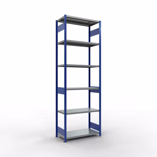 Figure n° 12 de l'article étagère de base, étagère, système enfichable MULTIplus250, 3000 x 1000 x 500 mm, 7 étagères, RAL 5010 bleu gentiane/galvanisé du groupe de produits système enfichable de Schulte Lagertechnik