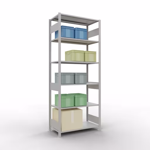 Figure n° 10 de l'article étagère de base, système d'étagères enfichables MULTIplus85, 2500 x 1000 x 500 mm, 6 étagères, RAL 7035 gris clair du groupe de produits système enfichable de la marque Schulte Lagertechnik