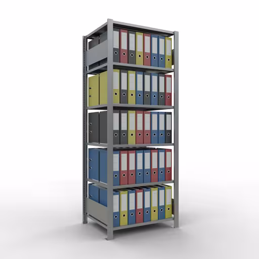 Figure n° 12 de l'article, étagère de bureau, système enfichable MULTIplus150, 2000 x 750 x 600 mm, 6 étagères, galvanisées, sans butée centrale du groupe de produits étagères de bureau de Schulte Lagertechnik
