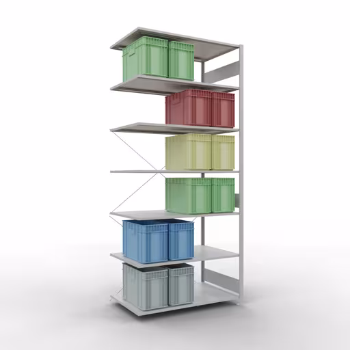 Tablette supplémentaire système enfichable 3000x1300x800 mm, type 150 kg, gris clair avec GTIN 4004514293602 Système enfichable 3000x1300x800 mm, type 150 kg, gris clair de Schulte Lagertechnik avec réf. 32687-130