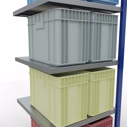Figure n° 15 de l'article, Étagère MULTIplus250 système enfichable, 2000 x 750 x 800 mm, 5 étagères, RAL 5010 bleu gentiane/galvanisé/galvanisé du groupe de produits système enfichable de Schulte Lagertechnik