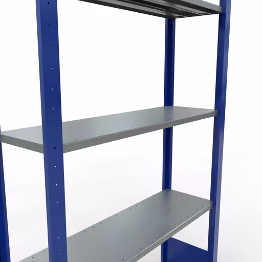 Figura n. 14 dell'articolo scaffale base, sistema a innesto per scaffale MULTIplus85, 2000 x 1000 x 300 mm (AxLxP), 5 ripiani, barre longitudinali, RAL 5010 blu genziana del gruppo di prodotti sistema a innesto della marca Schulte Lagertechnik