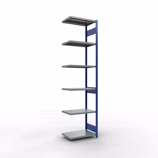 Figura n. 13 dell'articolo scaffale aggiuntivo, scaffale a scaffale, sistema a innesto MULTIplus250, 3000 x 750 x 500 mm, 7 ripiani, RAL 5010 blu genziana/zincato/zincato del gruppo di prodotti sistema a innesto della marca Schulte Lagertechnik