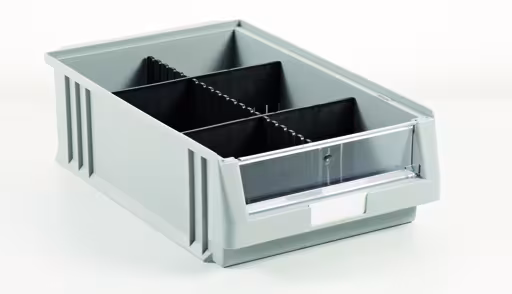 Rabat avant pour boîtes de rangement ouvertes 125 x 150 x 230 mm de la marque Schulte Lagertechnik de la gamme de produits du système enfichable
