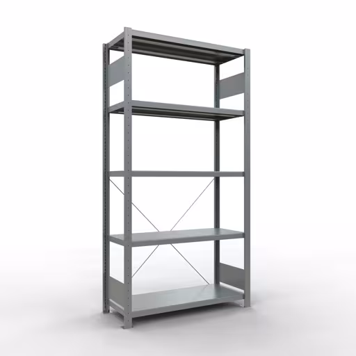 Figura n. 9 dell'articolo scaffale base, scaffale, sistema a innesto MULTIplus330, 2000 x 1000 x 400 mm (AxLxP), 5 ripiani, traversa, zincato del gruppo di prodotti sistema a innesto della marca Schulte Lagertechnik