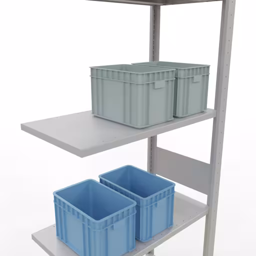 Scaffali aggiuntivi, scaffali, sistema a innesto MULTIplus150, 3000 x 750 x 400 mm (AxLxP), 7 ripiani, barre longitudinali, RAL 7035 grigio chiaro con GTIN 4004514292940 Scaffali aggiuntivi, scaffali, sistema a innesto MULTIplus150, 3000 x 750 x 400 mm (AxLxP), 7 ripiani, barre longitudinali, RAL 7035 grigio chiaro di Schulte Lagertechnik con l'articolo n. 32647-75-LR