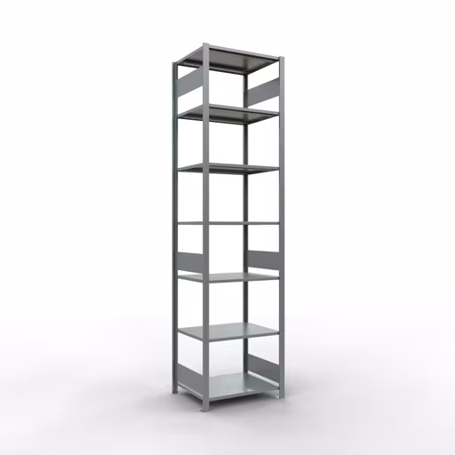 Représentation supplémentaire de l'article étagère de base, étagère à étagères, système enfichable MULTIplus150, 3000 x 750 x 600 mm, 7 étagères, galvanisé à partir de l'étagère de base